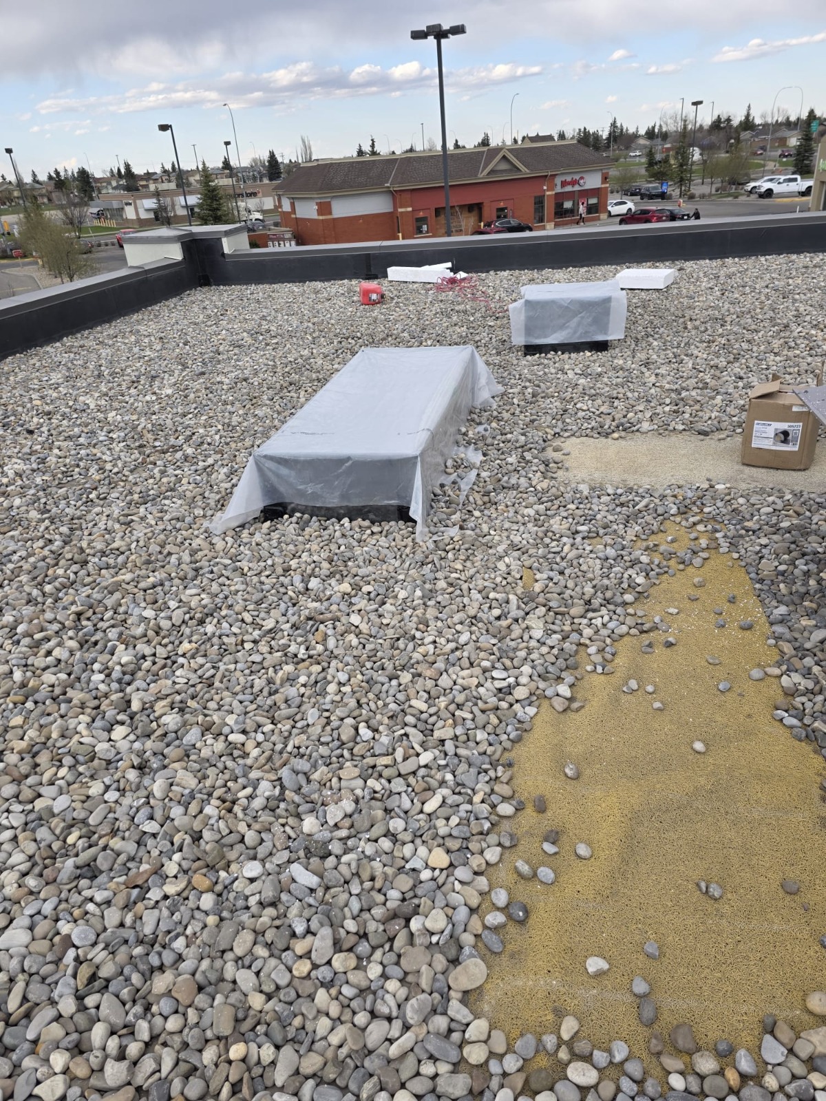 HVAC roof cutting